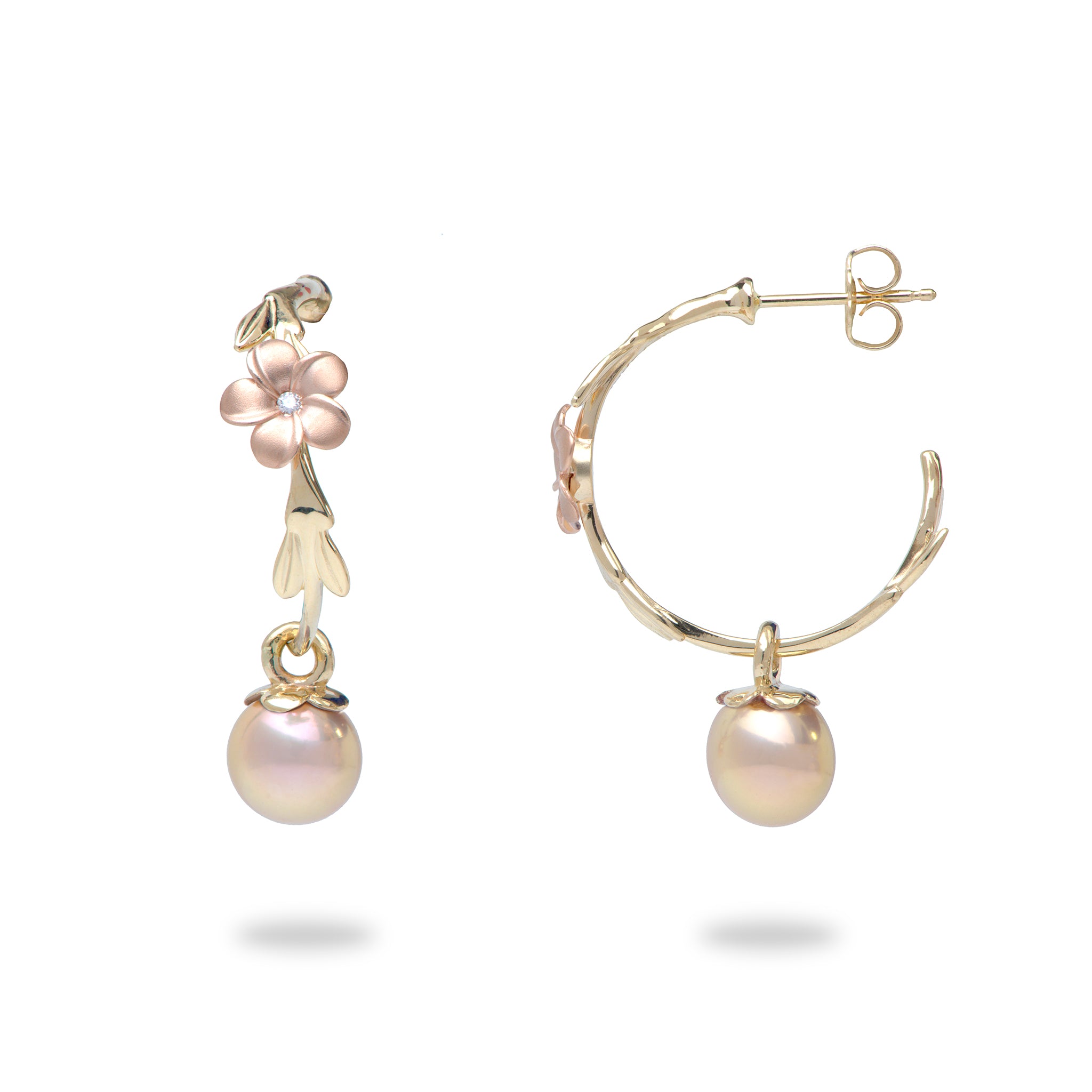 Natural Cultured Freshwater Pearl Flower Earrings