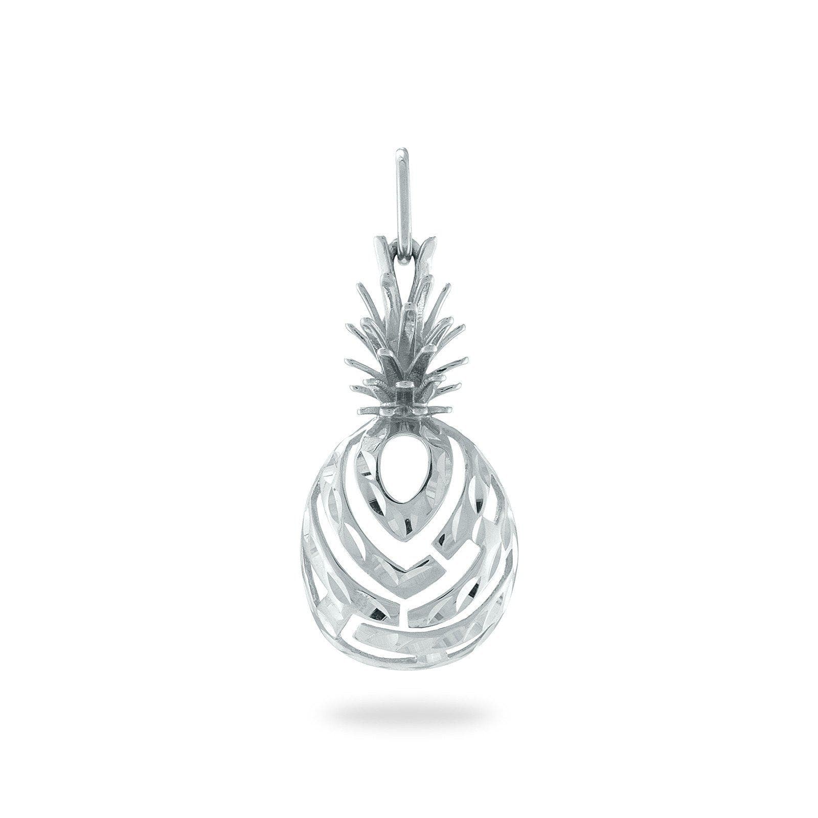 Aloha Pineapple Pendant in White Gold – Maui Divers Jewelry