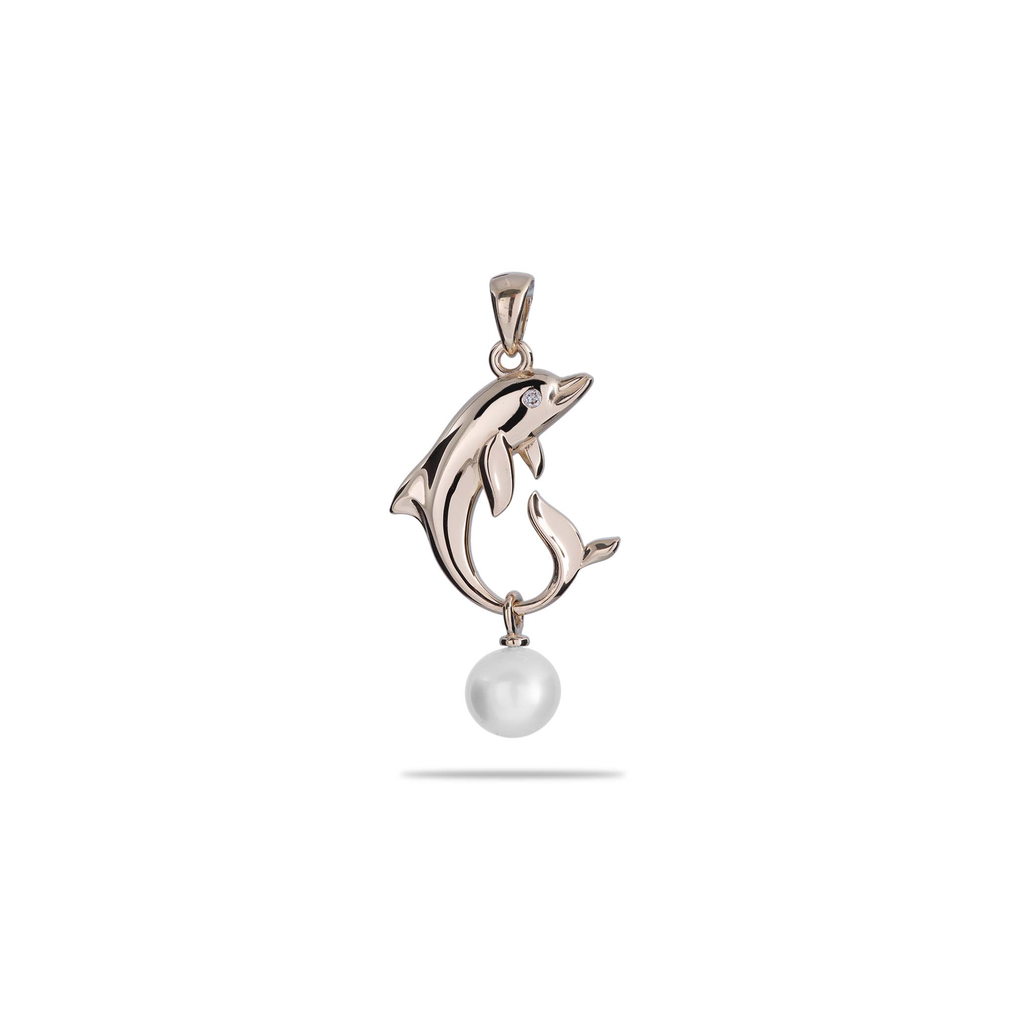 Pick A Pearl Dolphin Pendant in Gold with Diamond