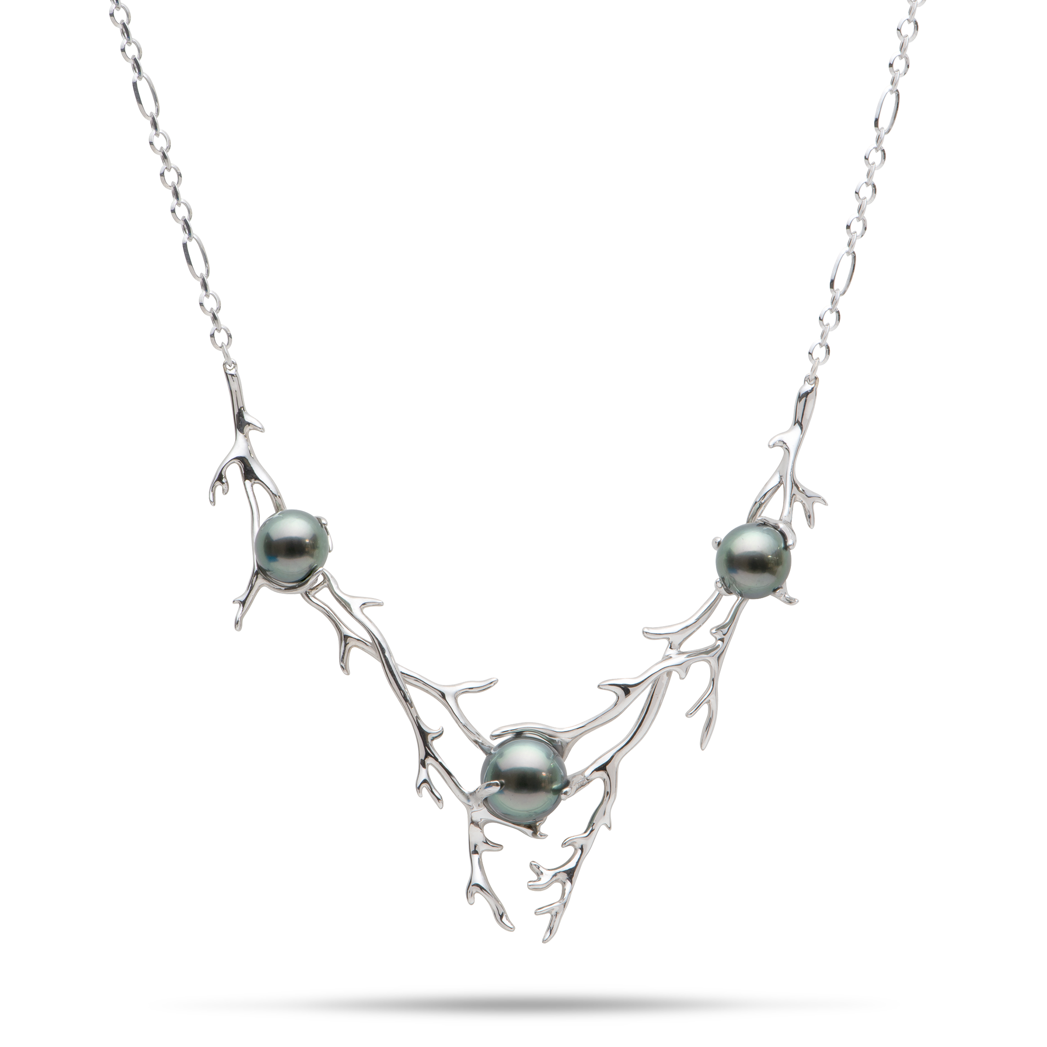 16.5-18" Heritage Tahitian Pearl Necklace in White Gold