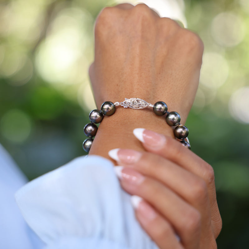 Crystal Beaded Bracelet - Black Obsidian | The Kindness Cause