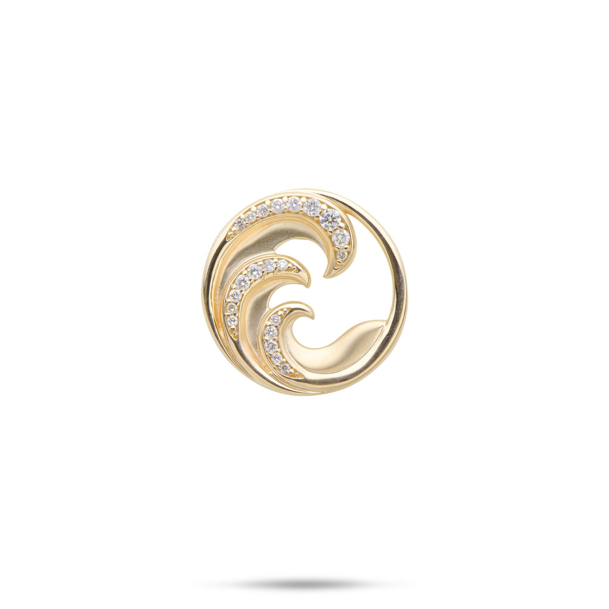 Nalu Pendant in Gold with Diamonds - 18mm