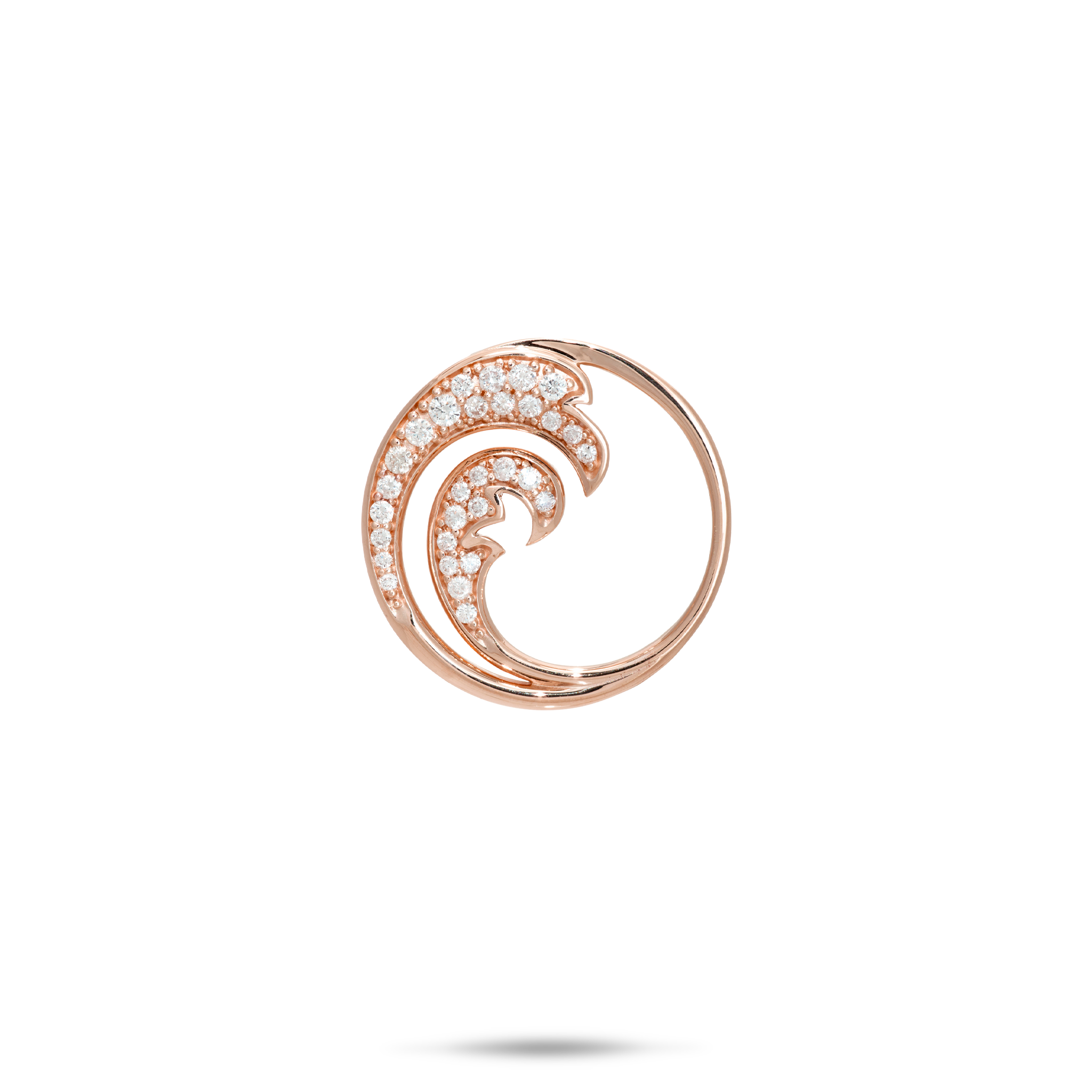 Nalu-Anhänger in Roségold mit Diamanten – 18 mm