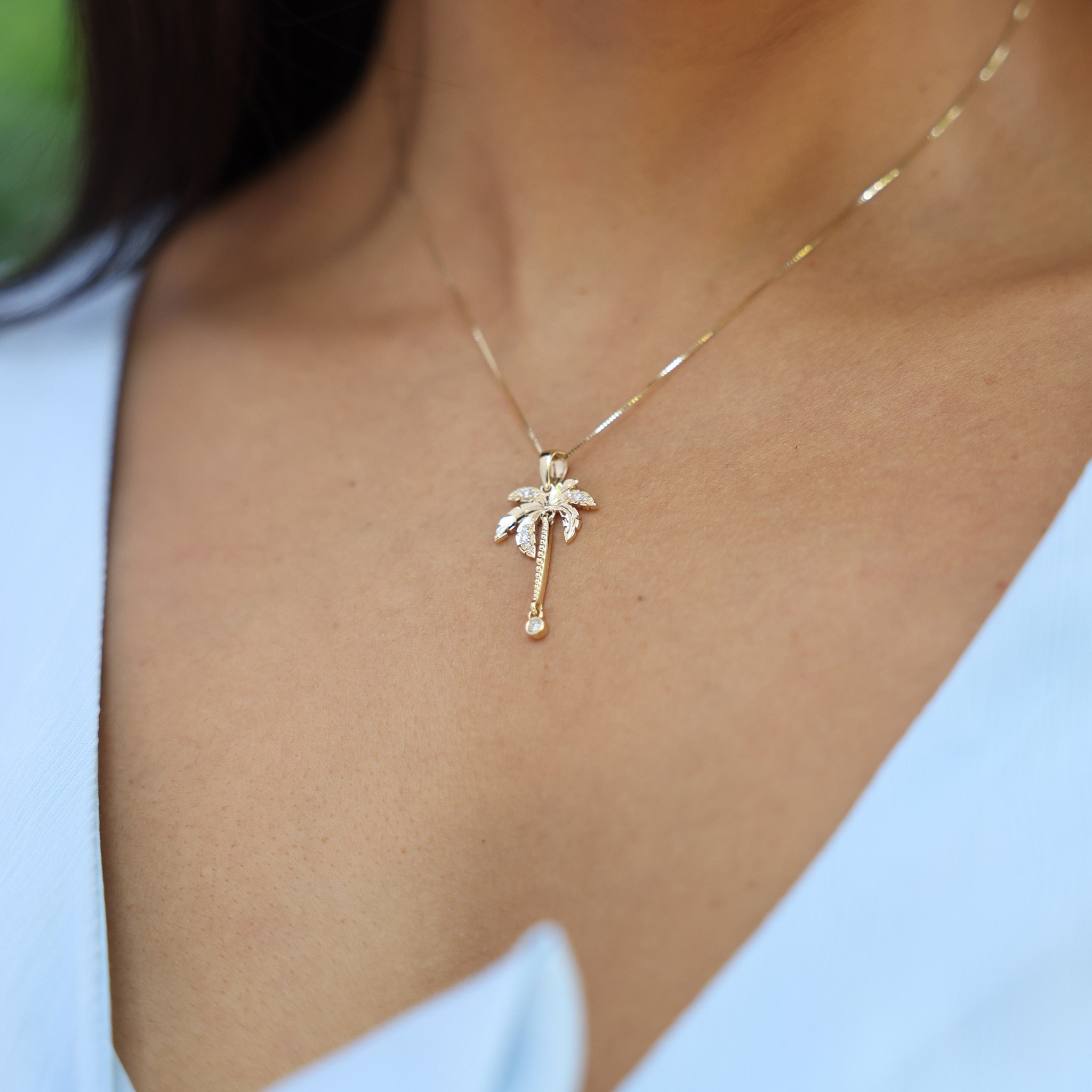 Handmade Palm Tree Necklace with Sapphire & Tsavorites | Dana Walden –  Unique Engagement Rings NYC | Custom Jewelry by Dana Walden Bridal