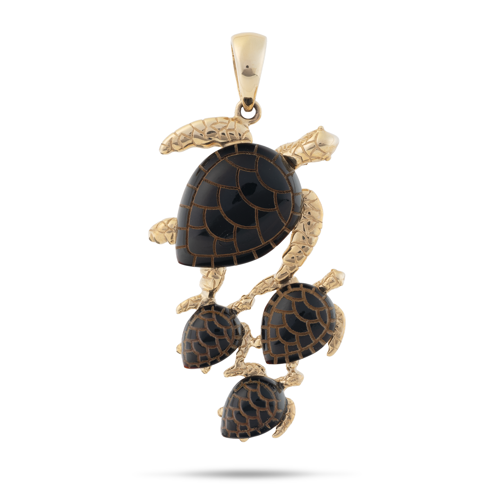 HONU Black Coral Pendant en or - 37 mm