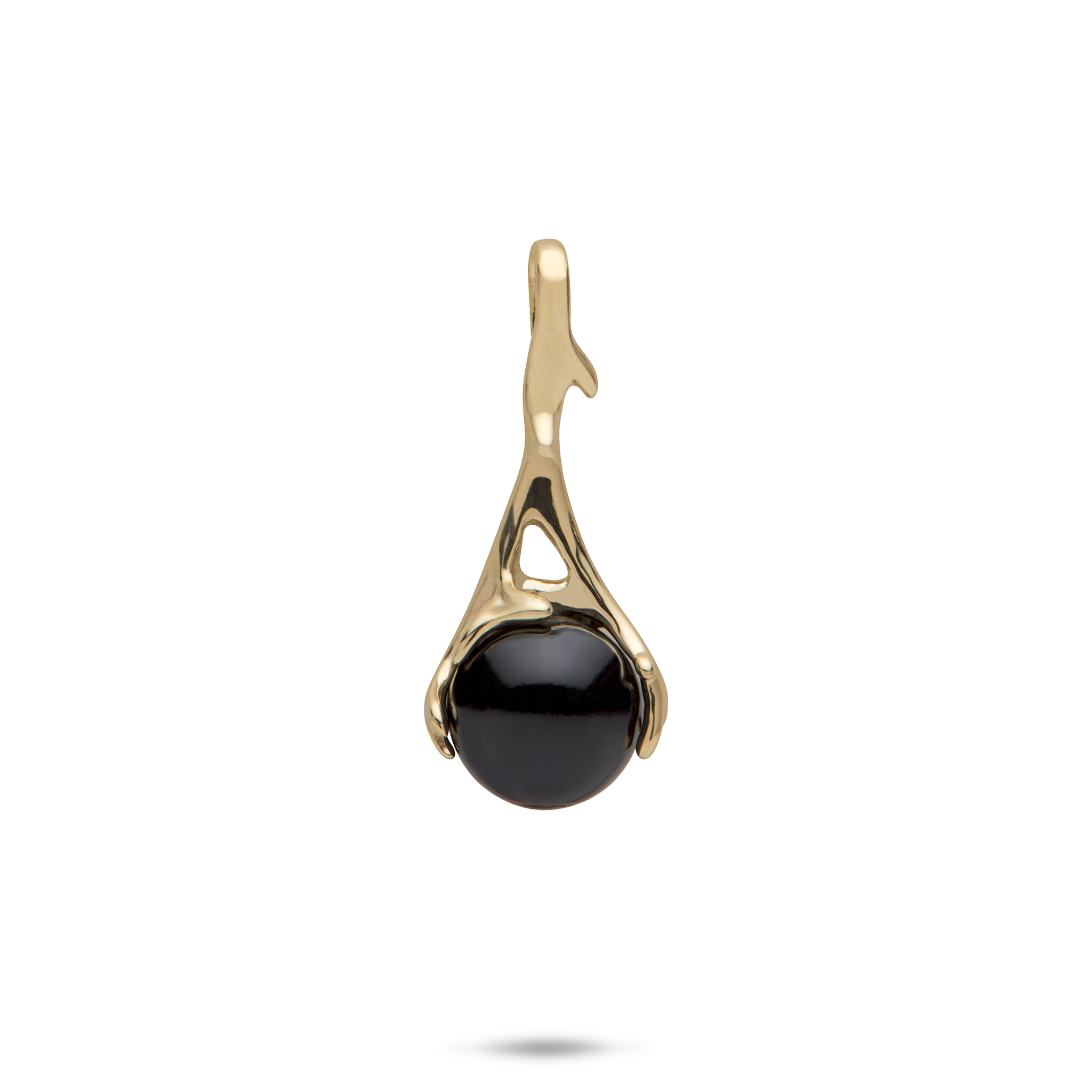 Heritage Black Coral Pendant in Gold - 25mm