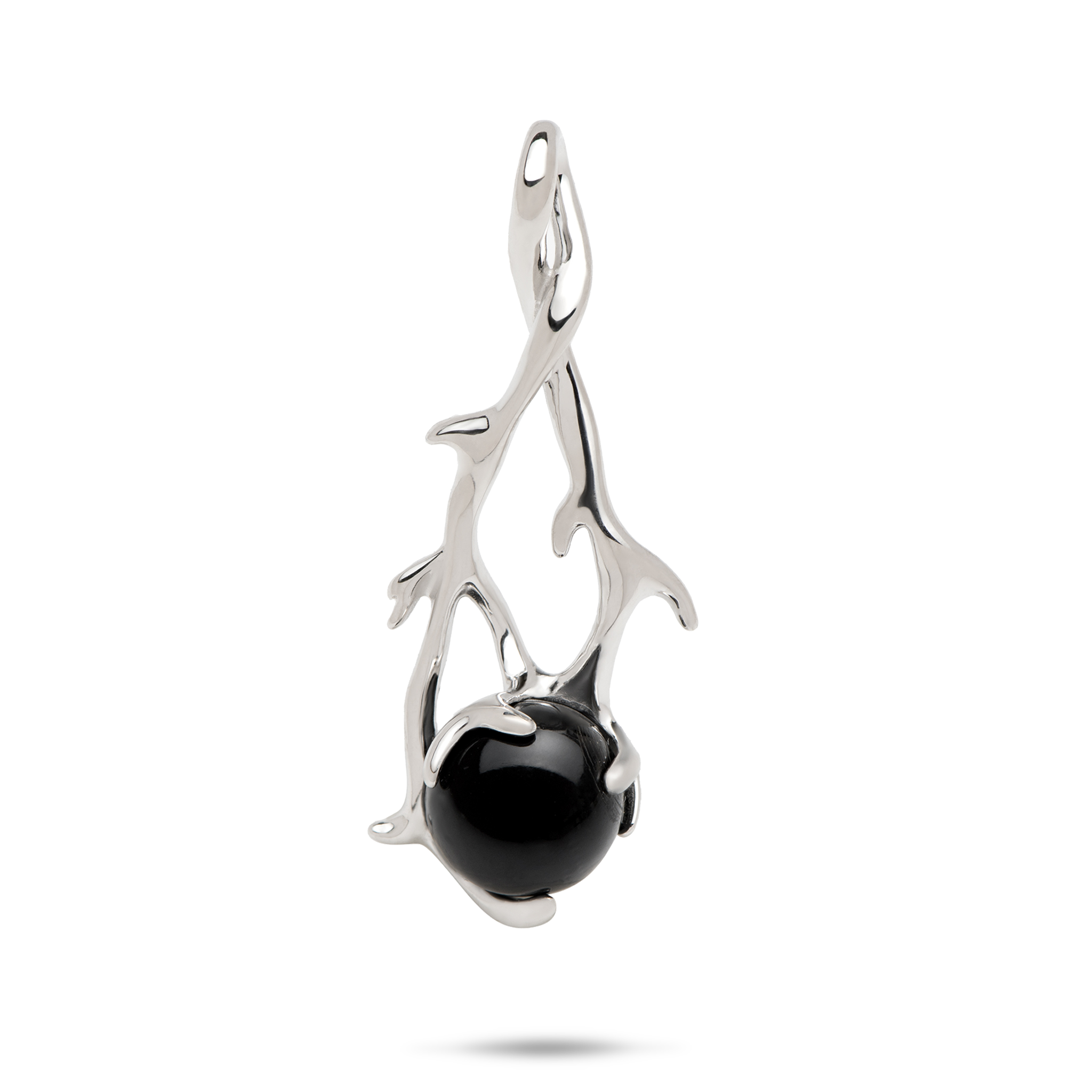 Heritage Black Coral Pendant in White Gold