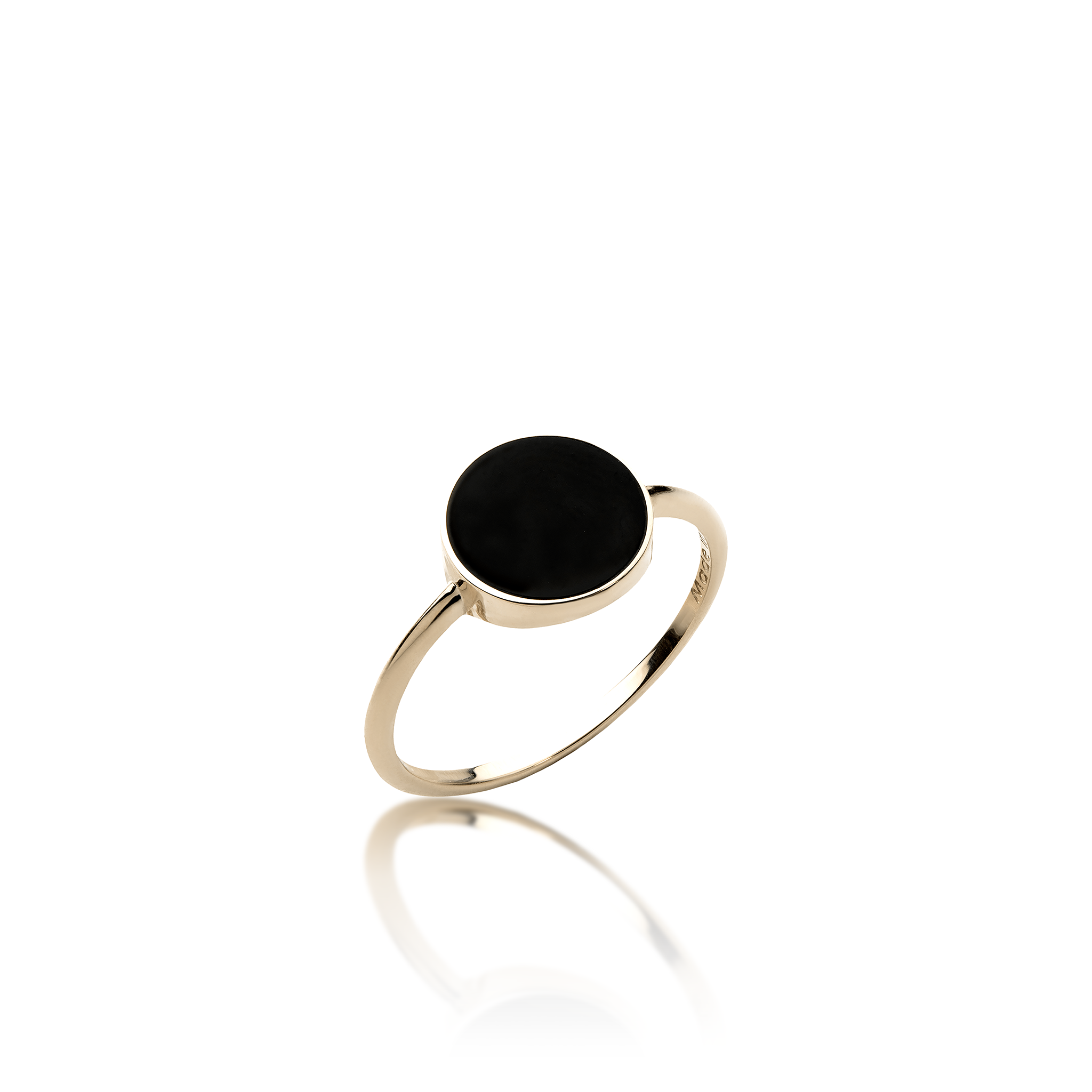 Eclipse Black Coral Ring in Gold - 9mm