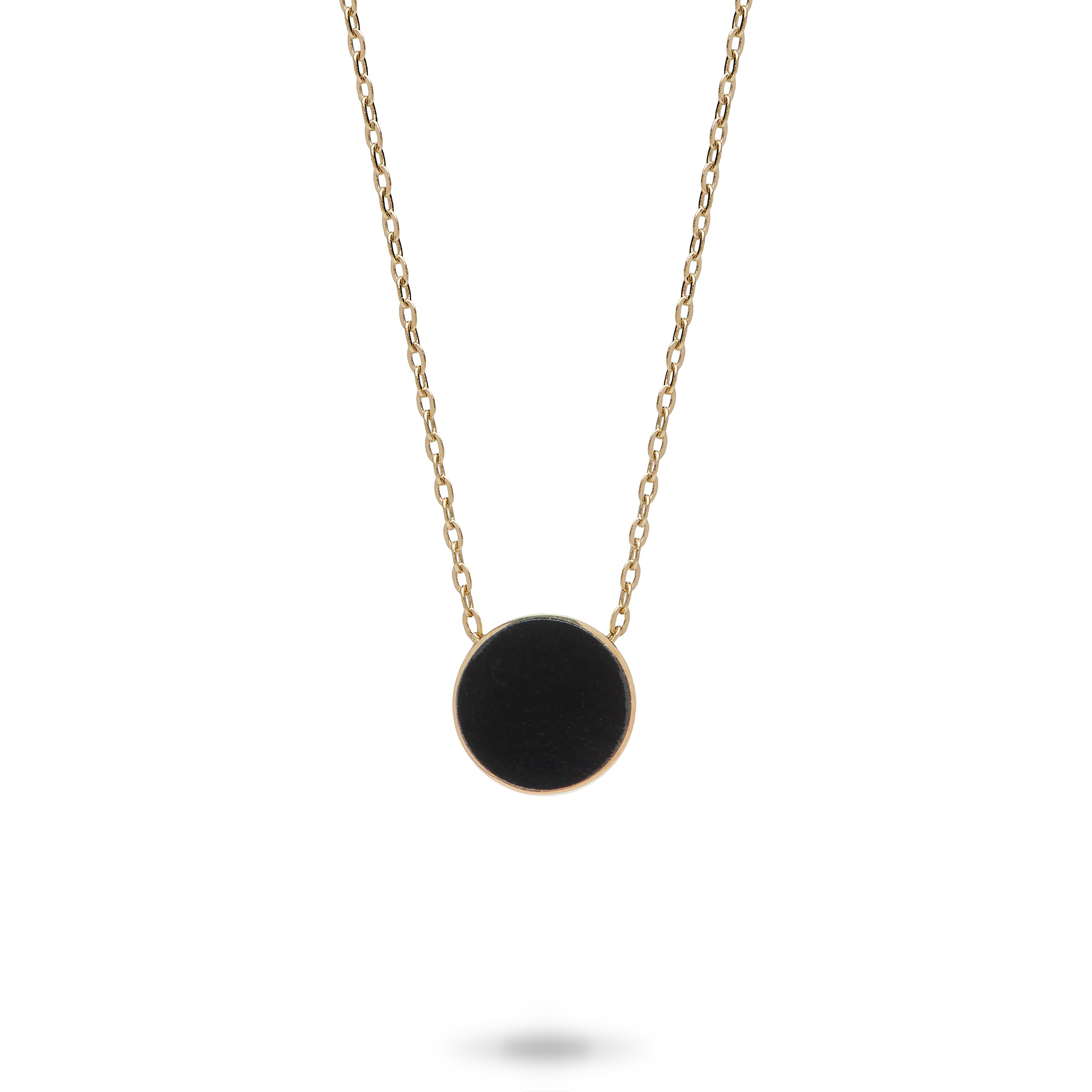 16-18" Adjustable Eclipse Flipside Black Coral & Mother of Pearl Necklace in Gold - 9mm