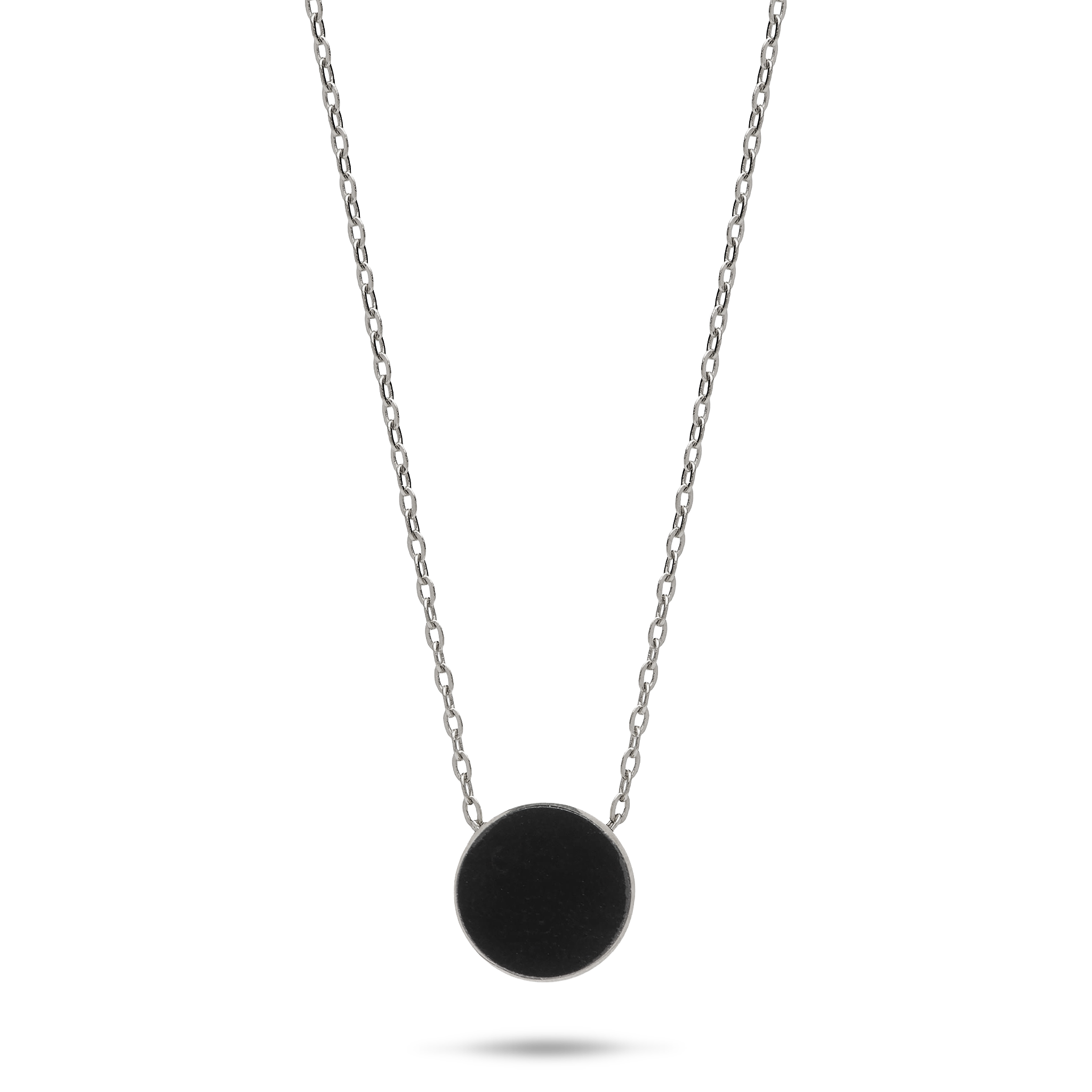 16-18" Adjustable Eclipse Flipside Black Coral & Mother of Pearl Necklace in White Gold - 9mm