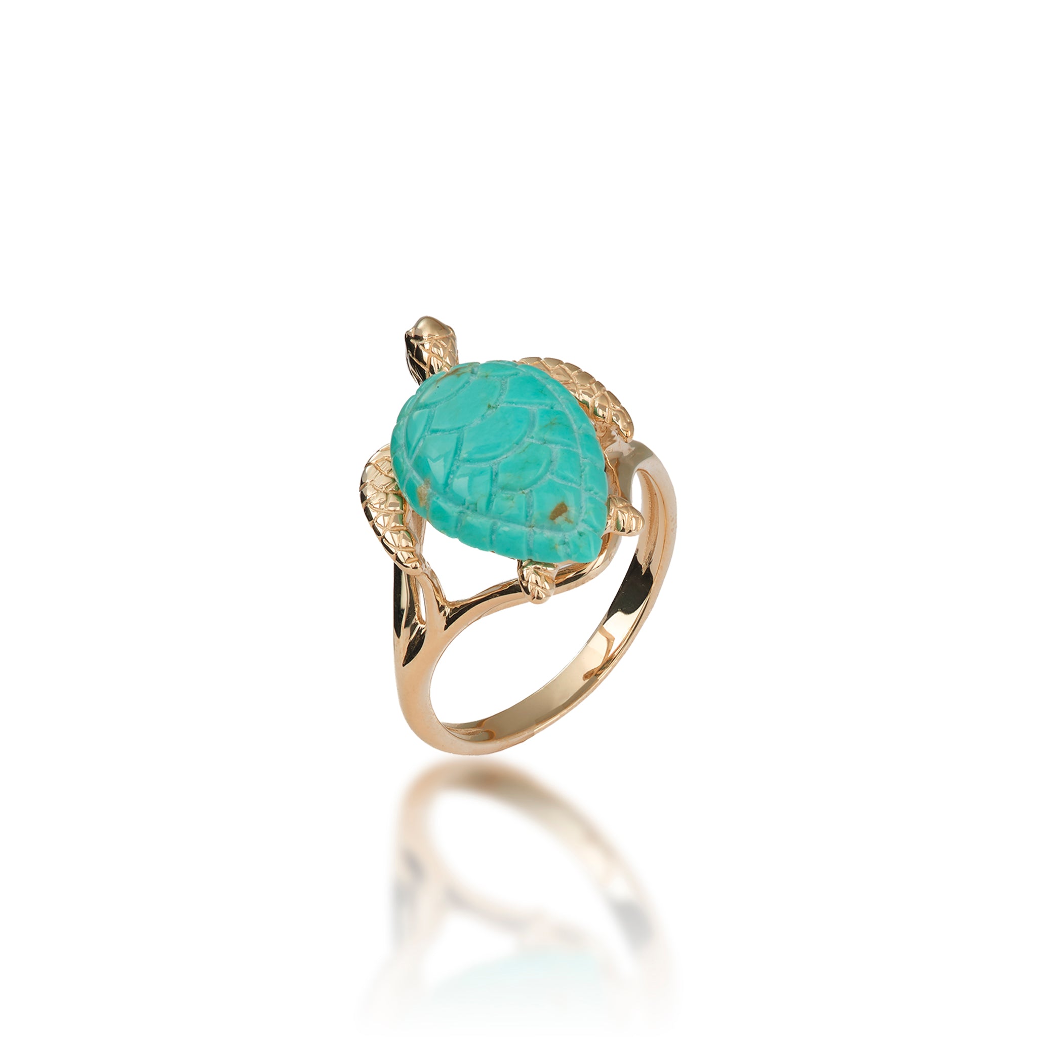 Honu Turquoise Ring in Gold - 18mm