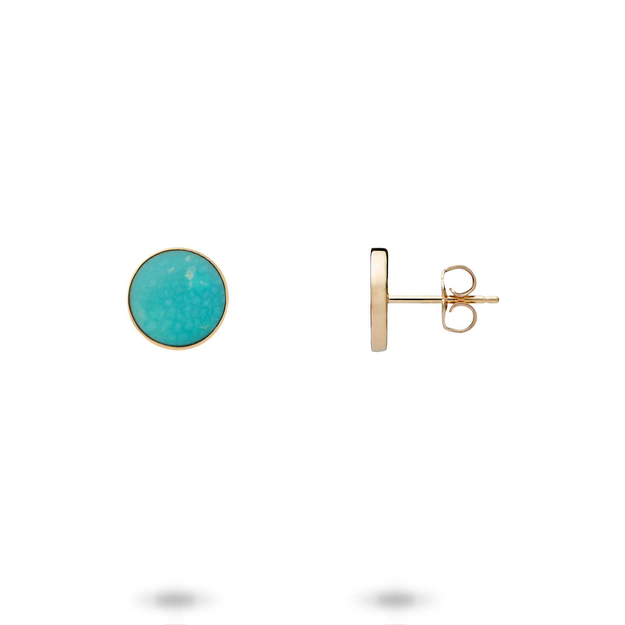 Eclipse Turquoise Earrings in Gold - 9mm