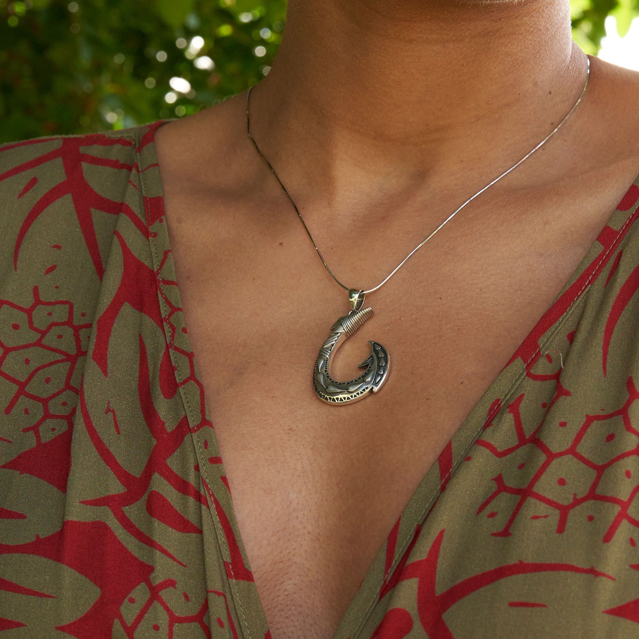 Fish Hook Pendant Leather Necklace - Darcizzle Offshore