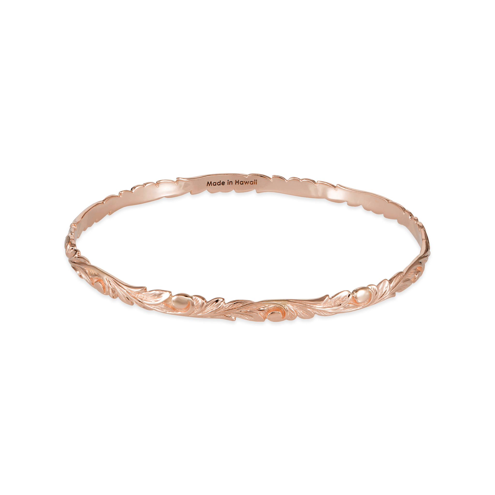 Hawaiian Heirloom Old English Scroll Bracelet in Rose Gold - 4.5mm