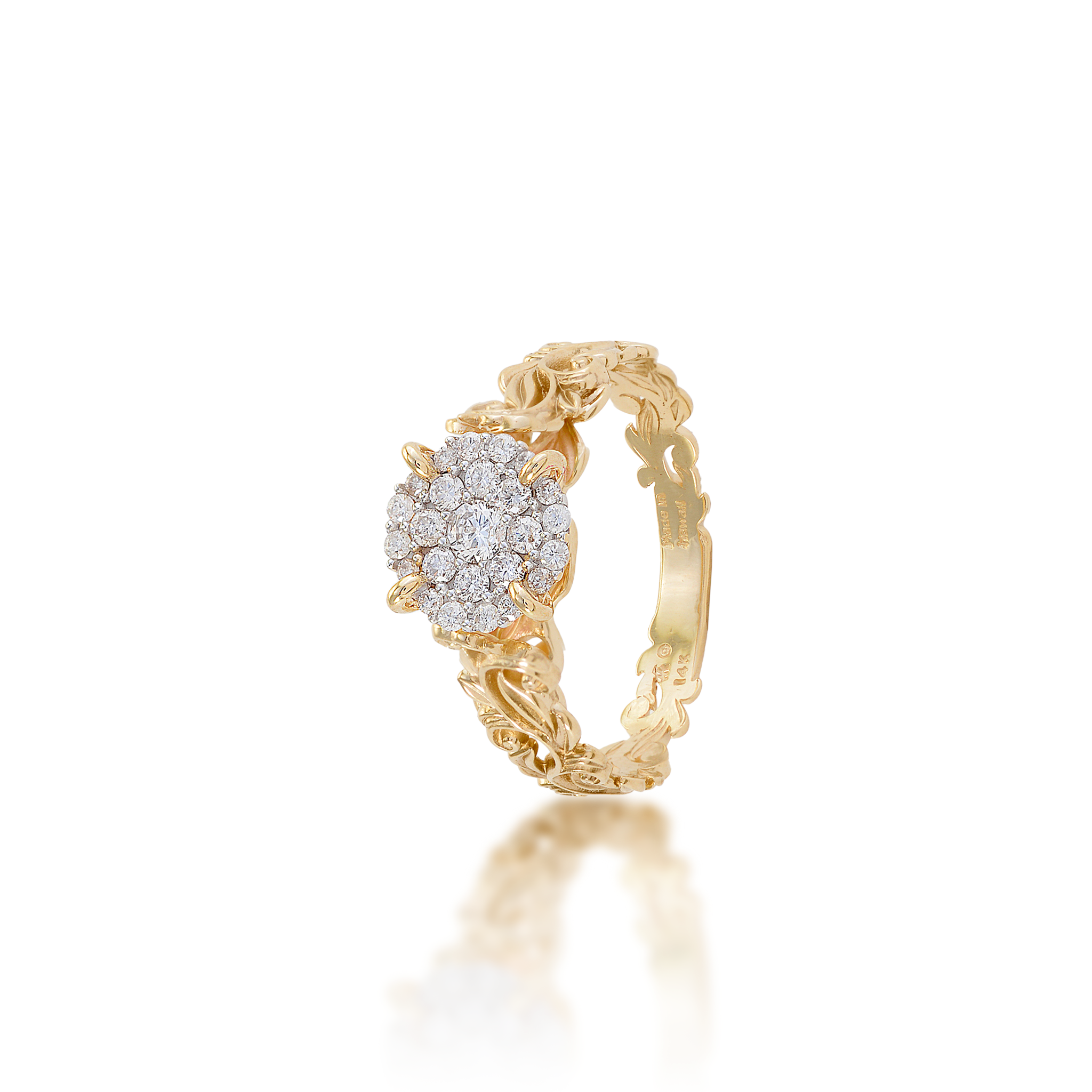 Living Heirloom Engagement Ring in Gold with Diamonds