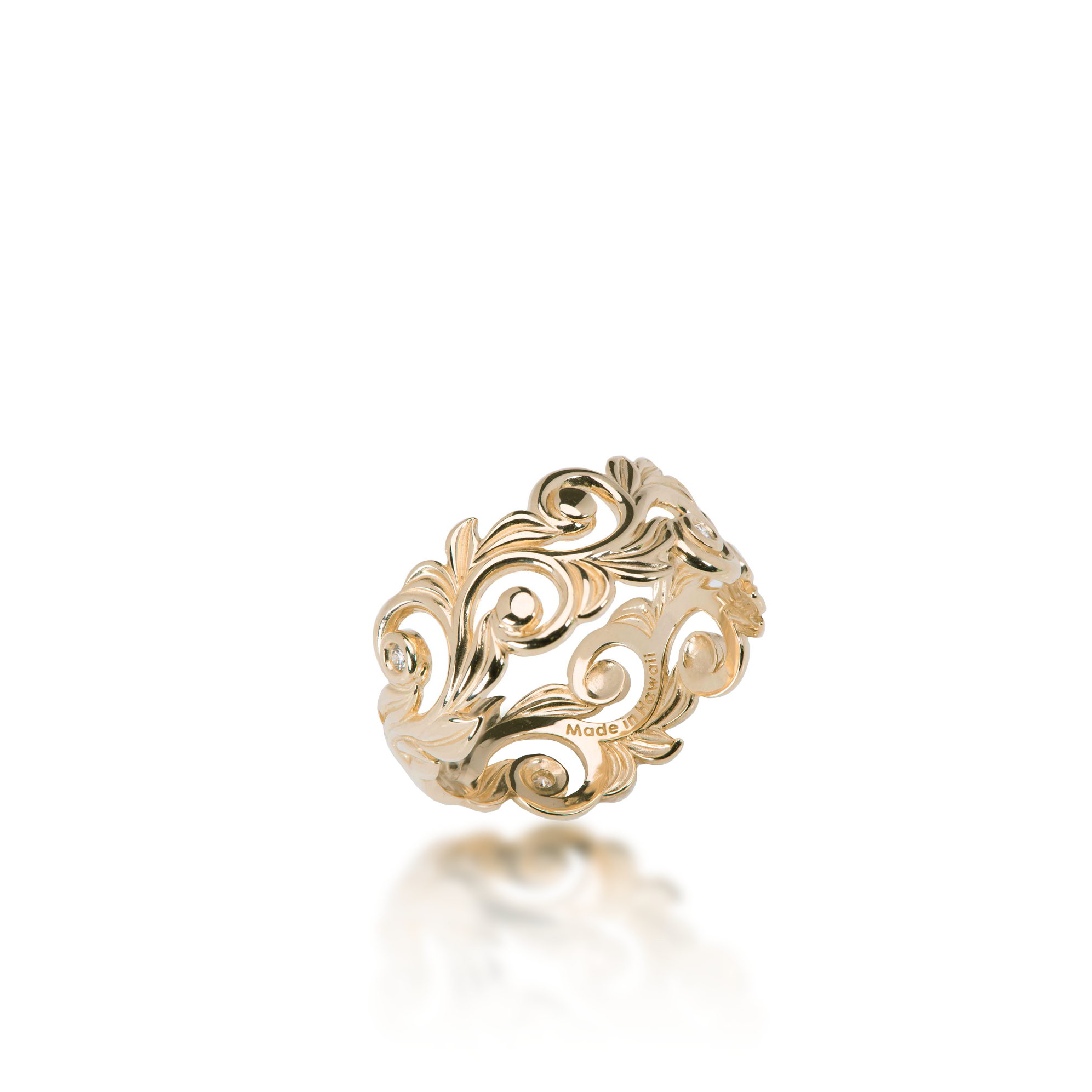 Living Heirloom Ring in Gold with Diamonds - 10mm