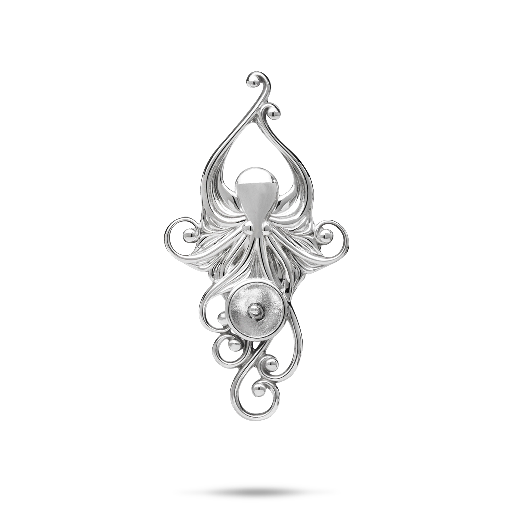 Pick A Pearl Living Heirloom Octopus Pendant in Sterling Silver - 36mm