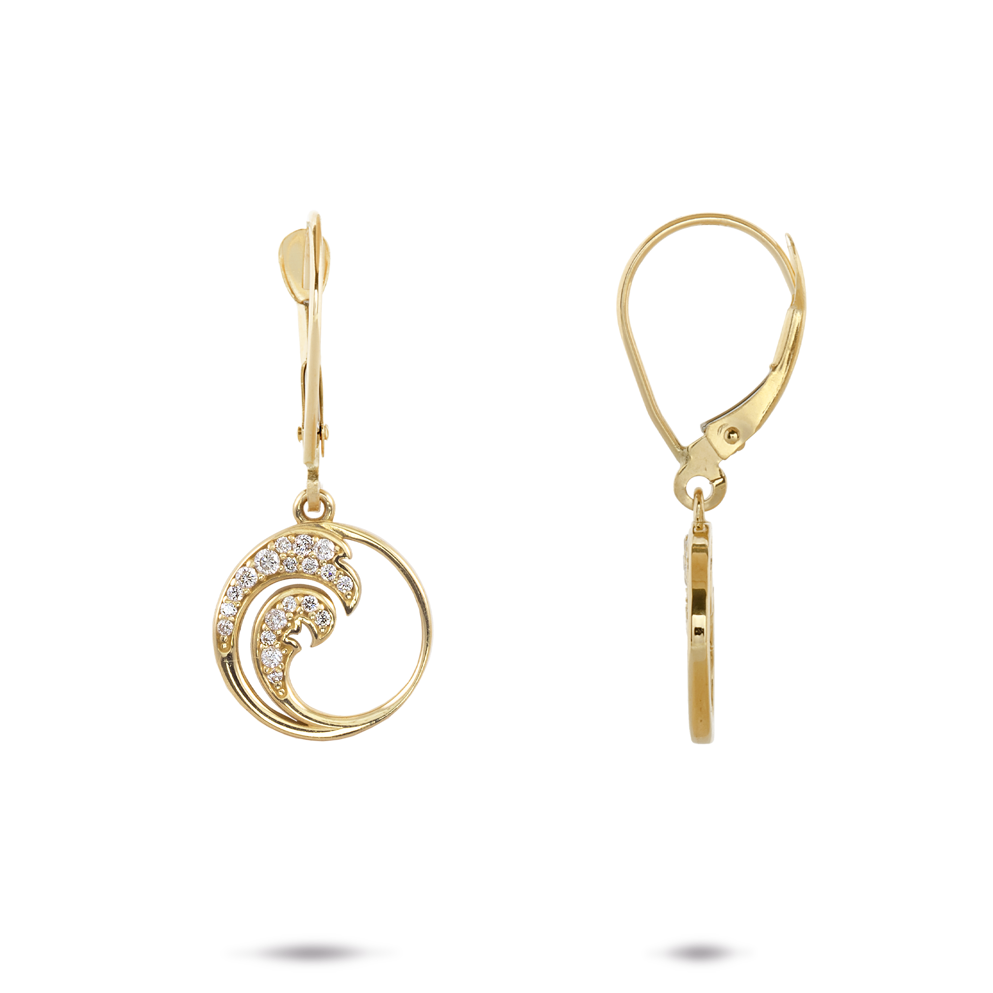 Nalu Earrings in Gold with Diamonds - 12mm