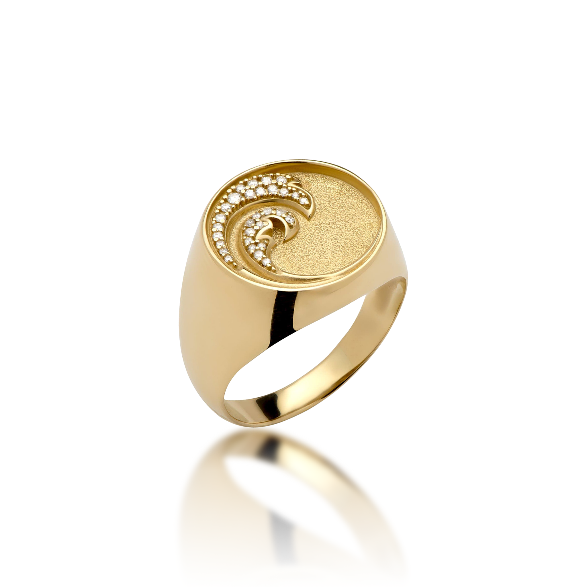 Nalu Ring in Gold with Diamonds - 18mm