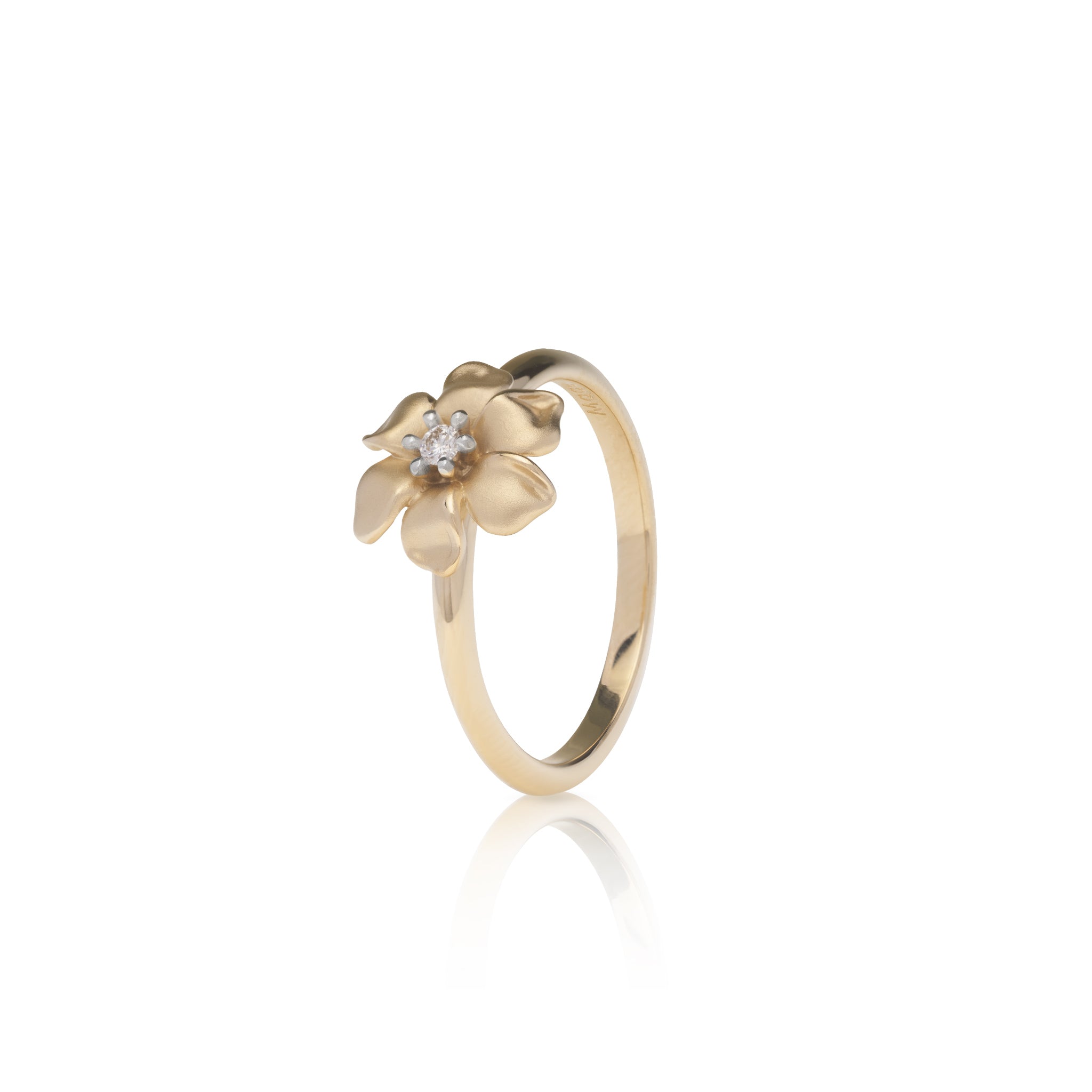 Nāʻū Ring in Gold with Diamond - 10mm