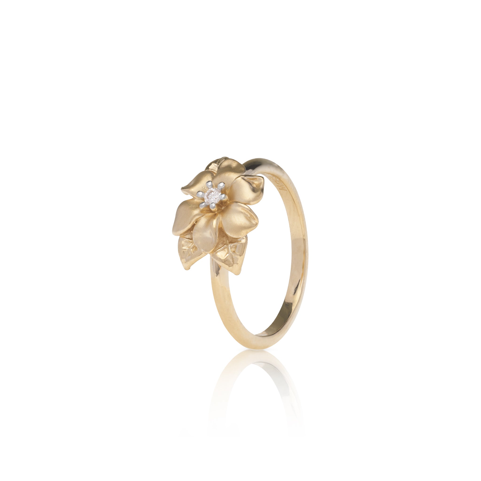 Nāʻū Ring in Gold with Diamond - 10mm