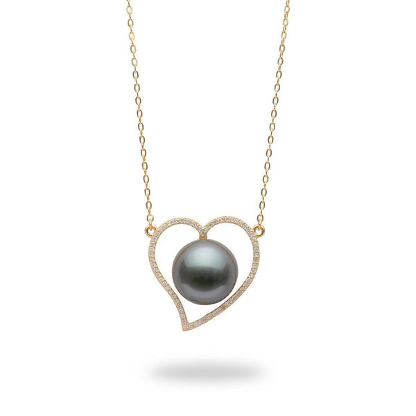 16-18 Adjustable Slider Tahitian Black Pearl Necklace in Yellow Gold –  Maui Divers Jewelry
