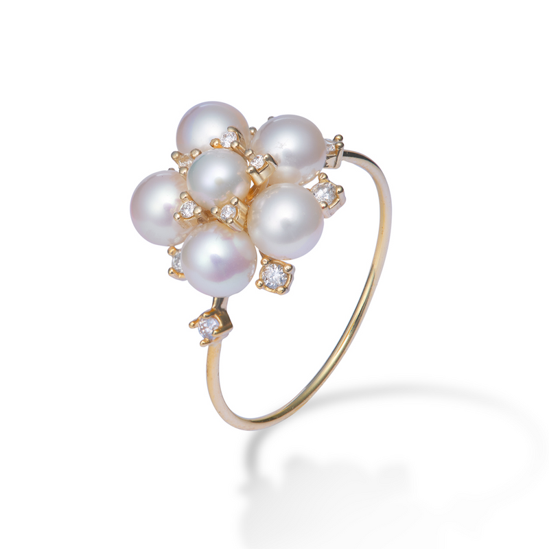 23 33 Pearl|elegant White Pearl Wedding Band For Women - Gold Color Zinc  Alloy Ring