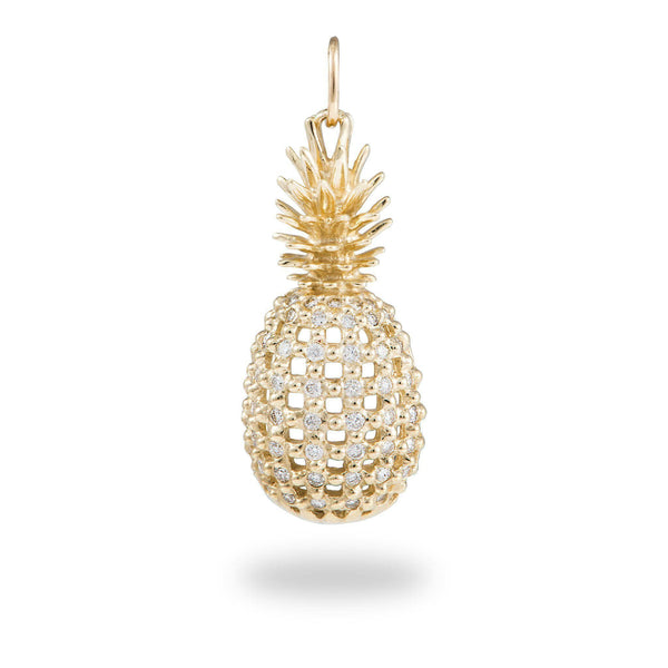 Pineapple Pendant in Gold with Diamonds