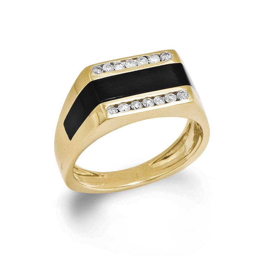 Hawaiian Black Coral Ring in Gold with Diamonds