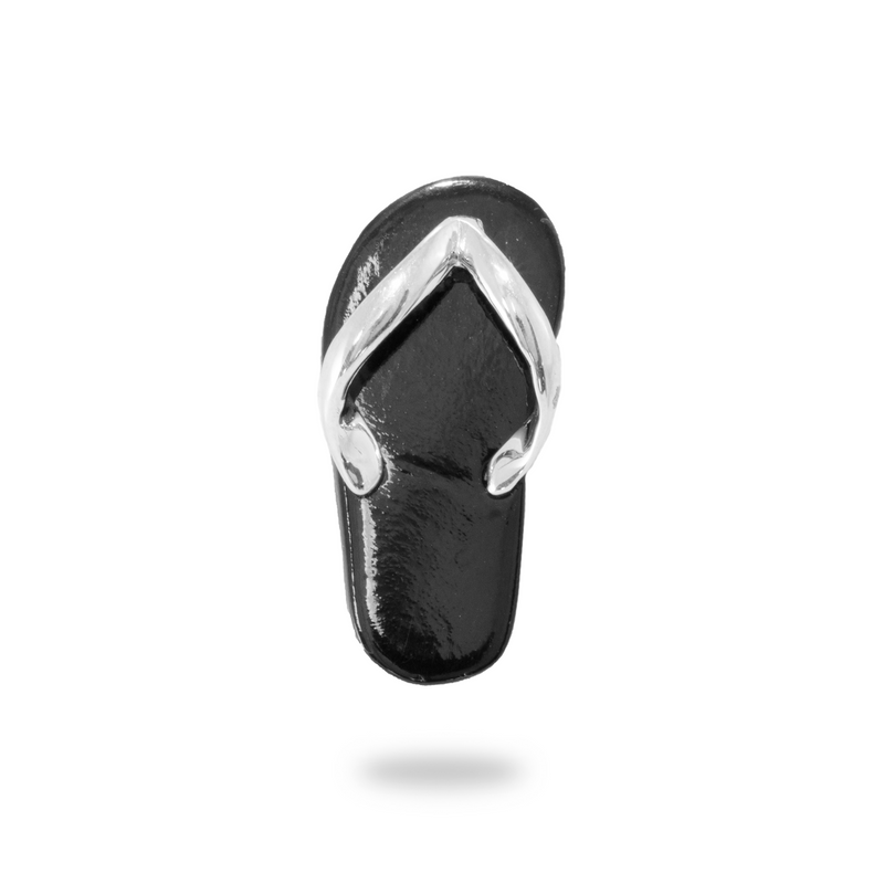 Black Coral Slipper / Flip Flop Pendant in White Gold - 19mm – Maui ...
