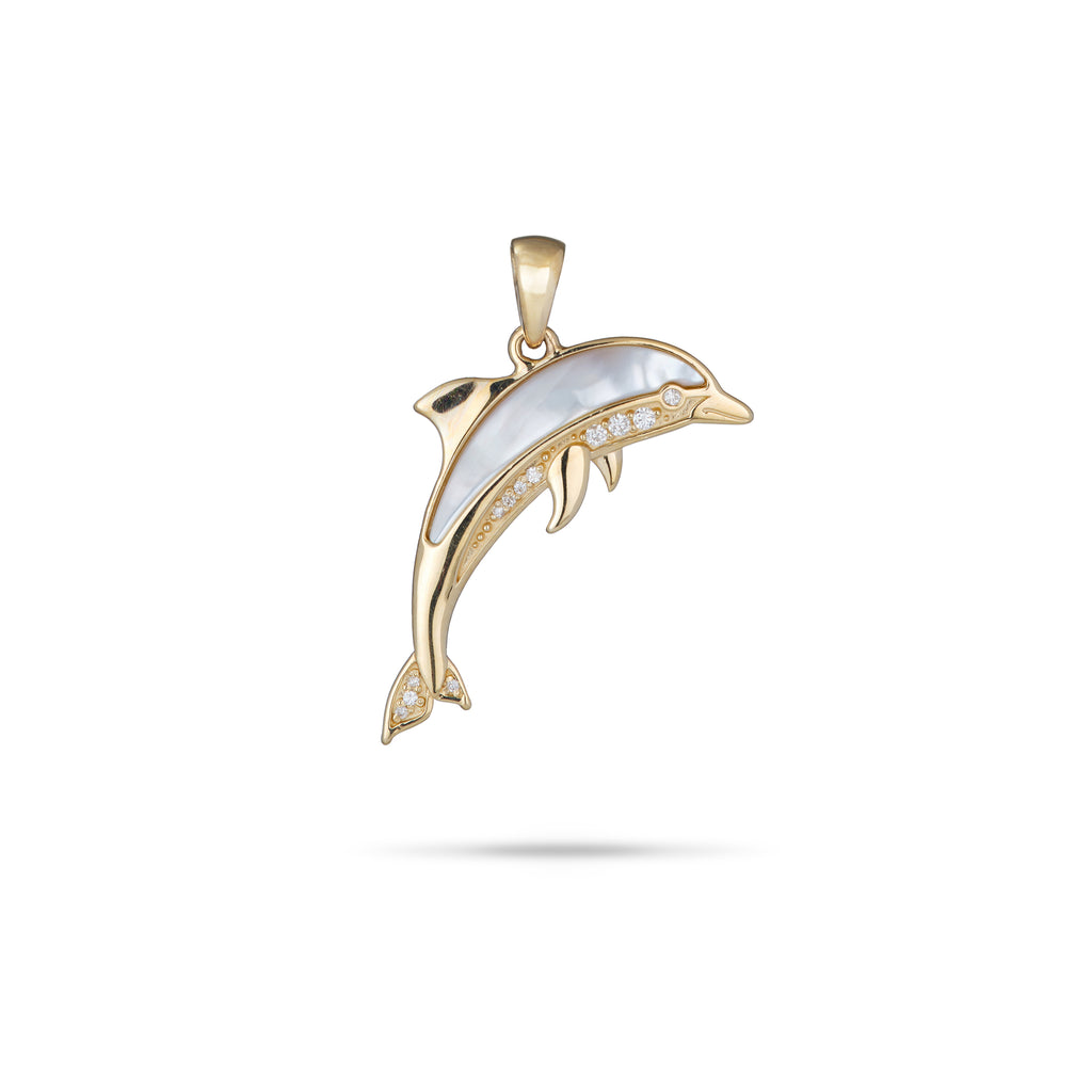 Pick A Pearl Dolphin Pendant in Gold with Diamond