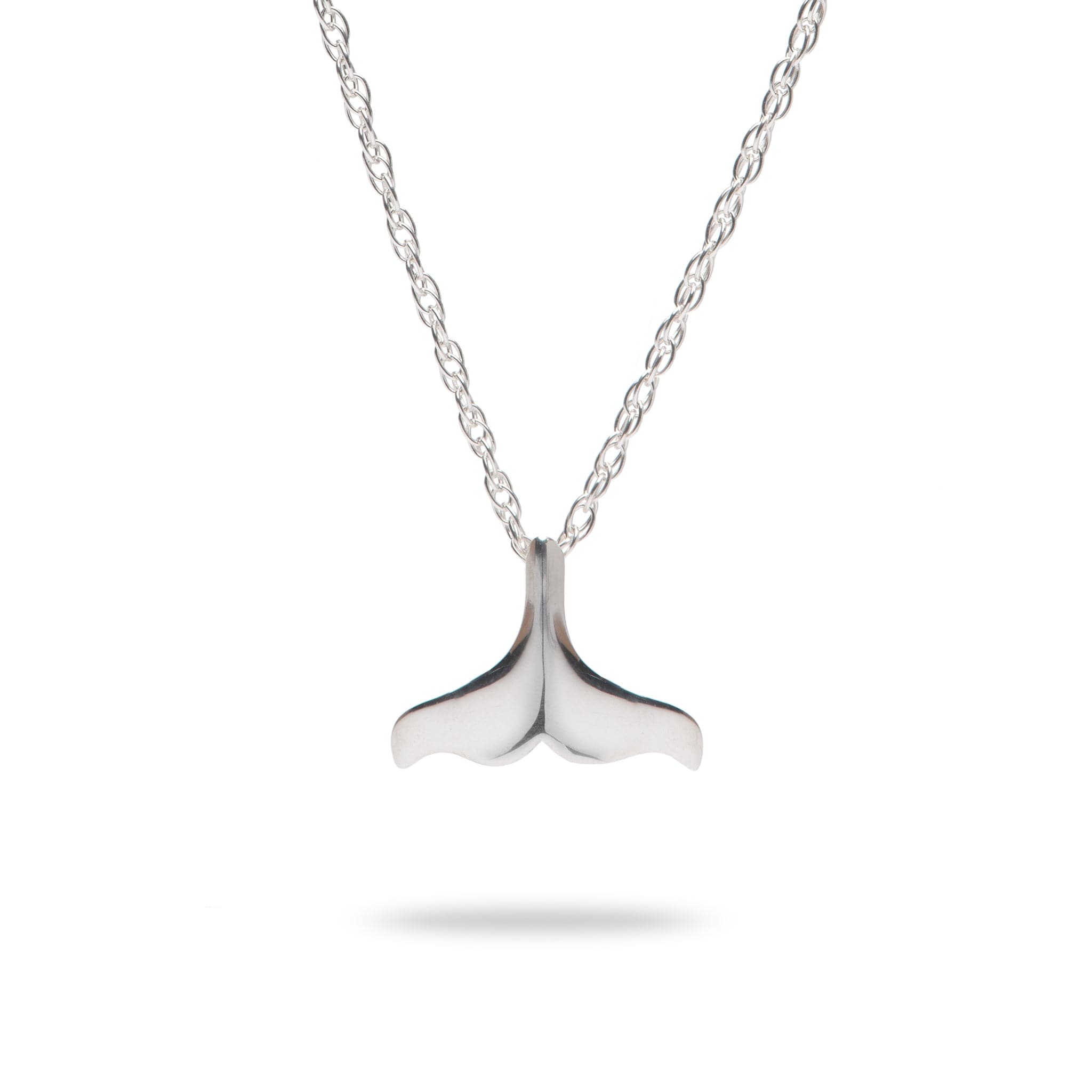 Whale Tail Pendant / Necklace in Sterling Silver