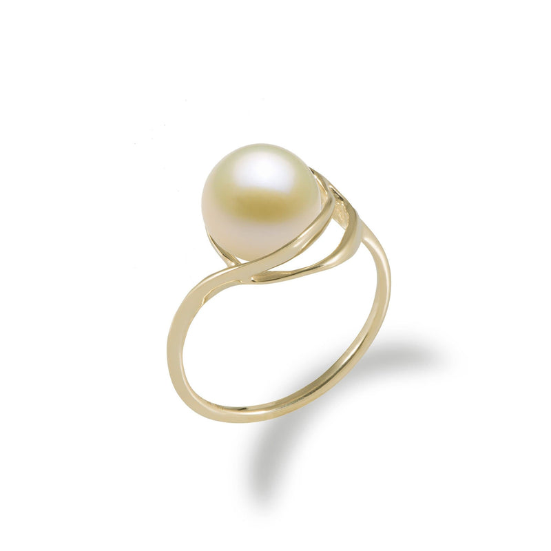 Stamped 925 Sterling Silver Pearl Ring in a Heart Shaped Design